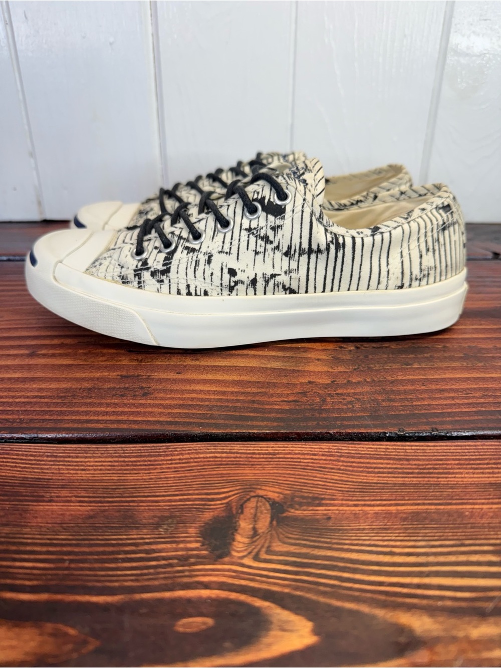 Converse Jack Purcell Black & White Graphic Print Sneakers Women’s Size 7.5